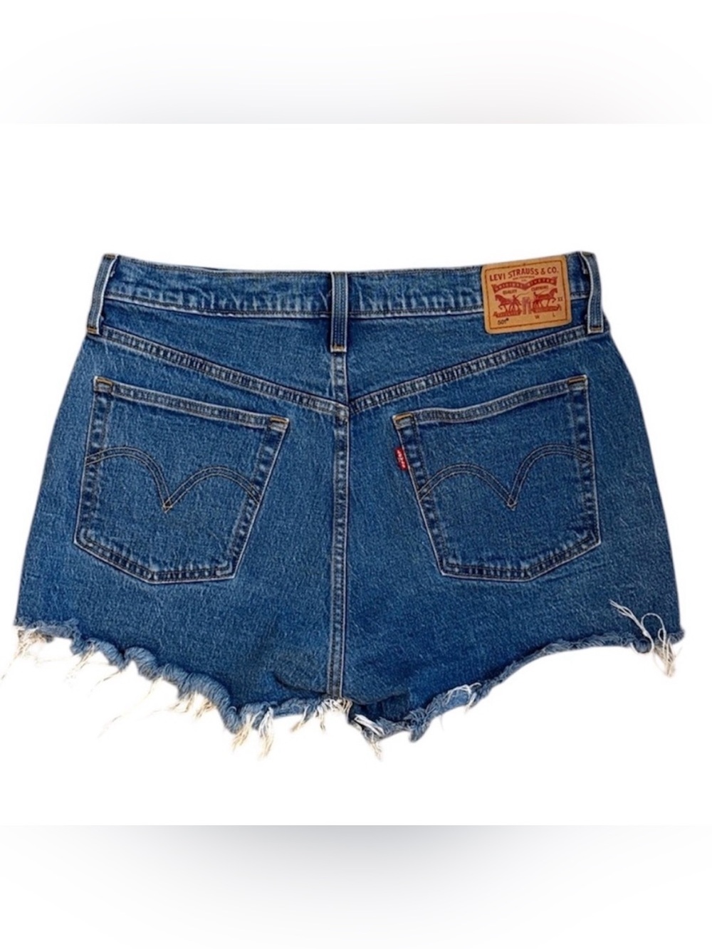 Levi’s 501 Jean Shorts Button Fly Cutoff Distressed High Rise Size 32